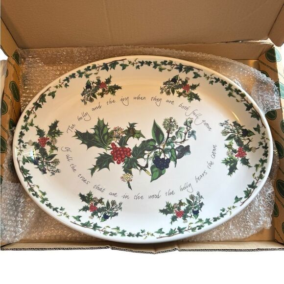 Vintage Portmeirion The Holly and The Ivy Oval Turkey Serving Platter - Picture 1 of 10